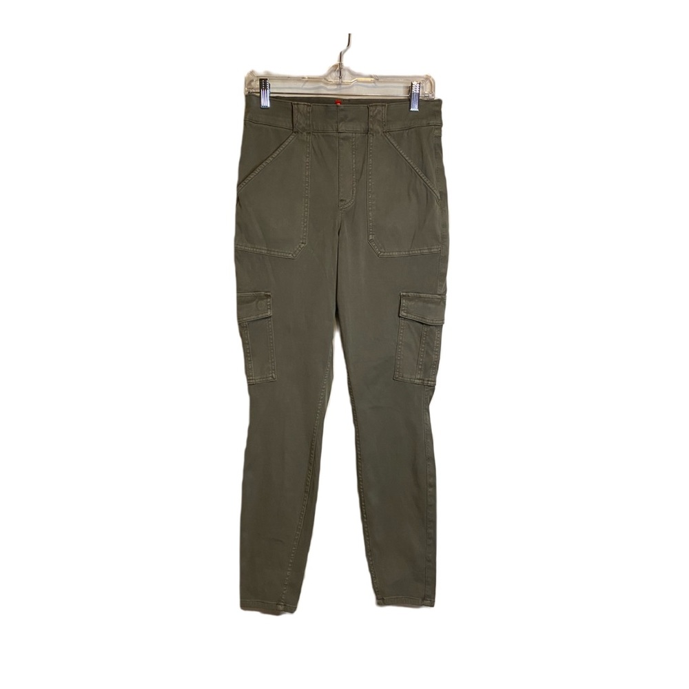 SPANX Olive Green Twill Cargo Pants Size Large Very Good Condition